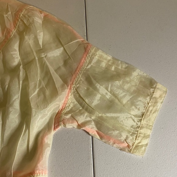 J. Crew Cream Blouse with Pink Accents Sz 4 Cotton & Silk - Picture 9 of 10